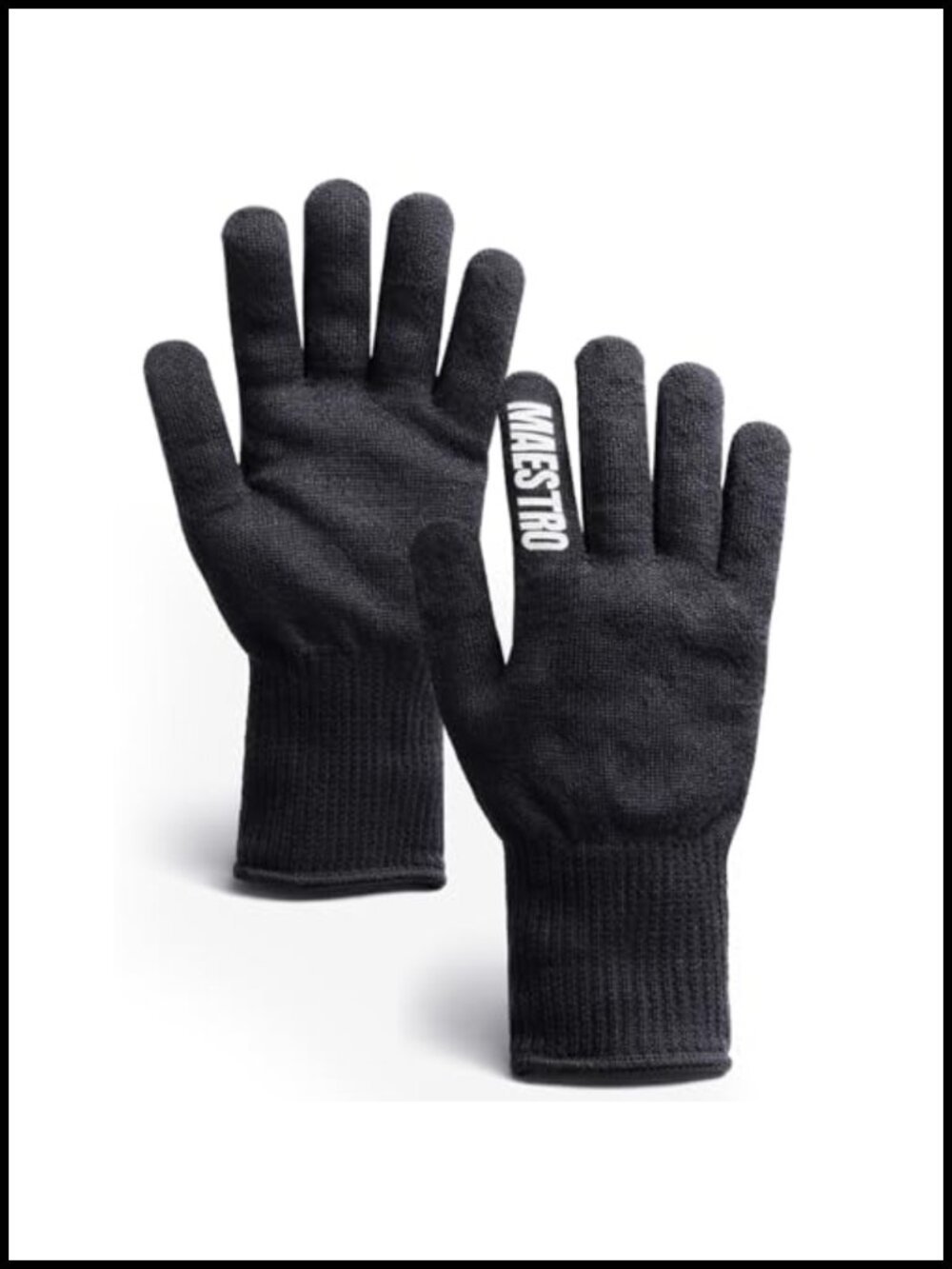 100% Merino Wool Running Gloves Extended Cuff Liner Gloves